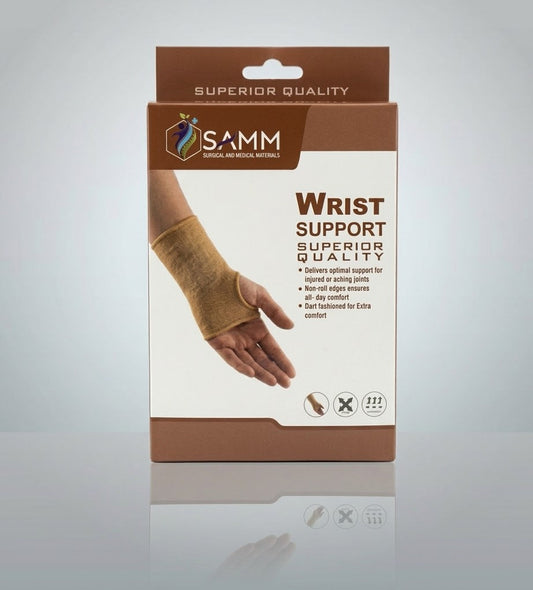 SAMM Superior Quality Elastic Wrist Support Brace for Pain Relief, Sprains & Joint Stability – Breathable Non-Roll Compression Band